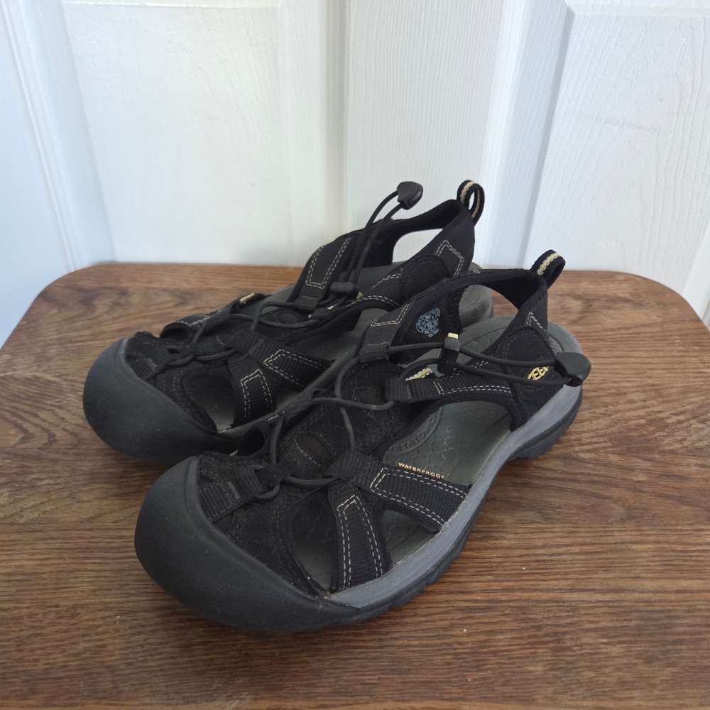 Keen Whisper Black Waterproof Sport Sandals Womens 8.5 Hiking Water Shoes Active